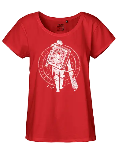 Protagonist and Book - grimoire, weiss, book, gaming, automata - Fairtrade Girl Shirt