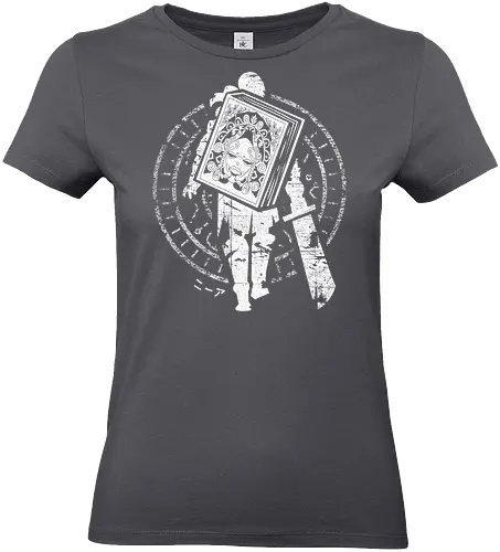 Protagonist and Book - grimoire, weiss, book, gaming, automata - Standard T-Shirt (Women)