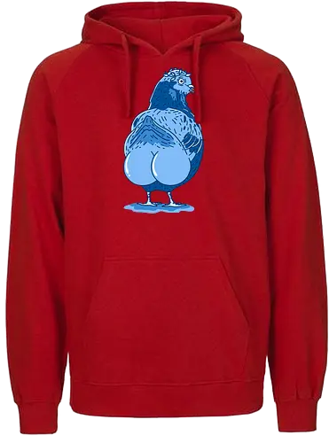 Booty Pigeon - Bird, Balls, Blue - Fairtrade Hoodie