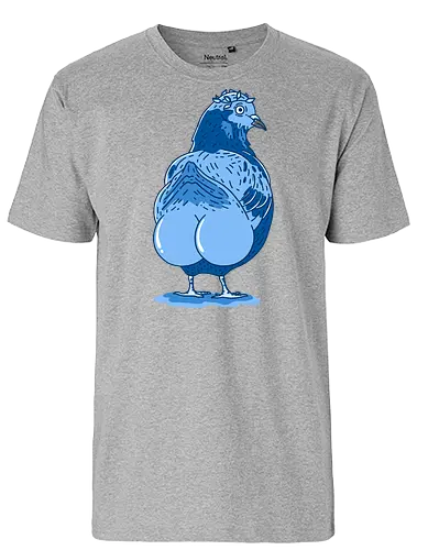 Booty Pigeon - Bird, Balls, Blue - Fairtrade T-Shirt