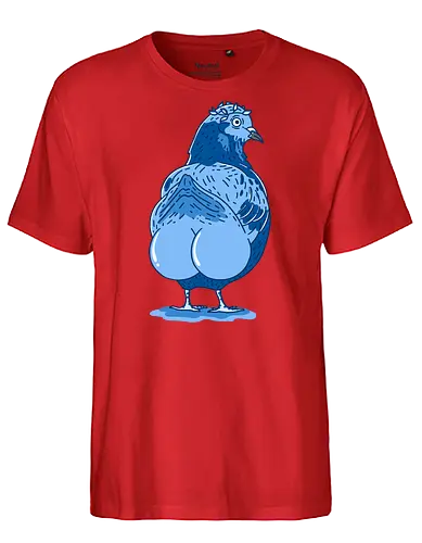 Booty Pigeon - Bird, Balls, Blue - Fairtrade T-Shirt