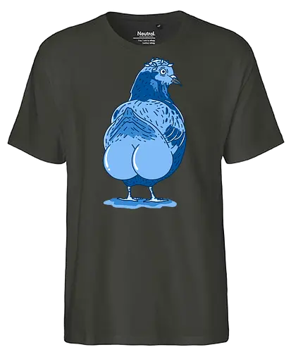 Booty Pigeon - Bird, Balls, Blue - Fairtrade T-Shirt