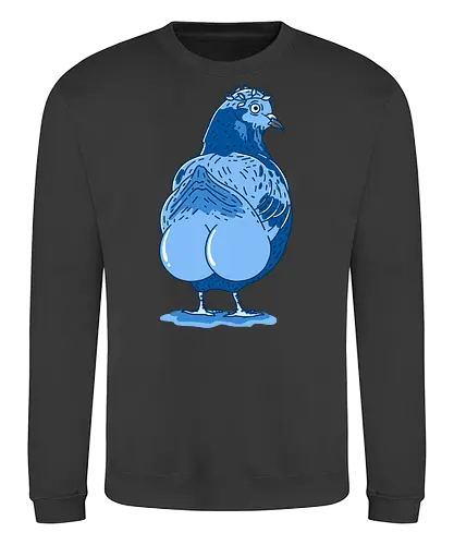 Booty Pigeon - Bird, Balls, Blue - Sweatshirt