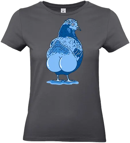 Booty Pigeon - Bird, Balls, Blue - Standard T-Shirt (Women)