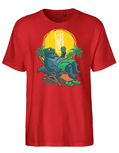 Kaiju Summer Ice Cream - Monster, Cute, Sun, Beach - Fairtrade T-Shirt
