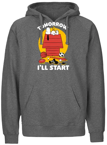 Lazy Beagle Exercise - Procrastination, Snoop, Dog, Play - Fairtrade Hoodie
