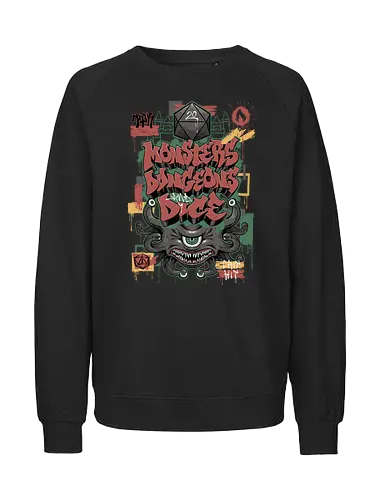Monsters Dungeons Dice - Rolling, Monster, Game - Fairtrade Sweatshirt