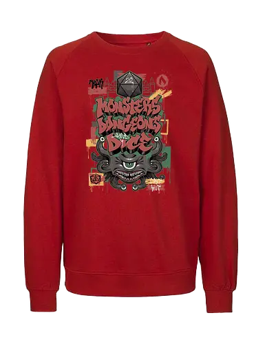 Monsters Dungeons Dice - Rolling, Monster, Game - Fairtrade Sweatshirt