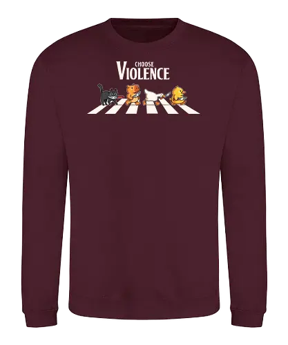 Choose Violence - cat, katze, capybara, goose, duck, abbey, road - Sweatshirt