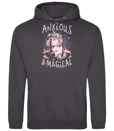 Anxious and Magical - Unicorn, Anxiety, Colorful, Magic - Standard Hoodie