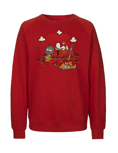 Dark Fantasy Comic Dog - dog, cartoon, knight, you died - Fairtrade Sweatshirt