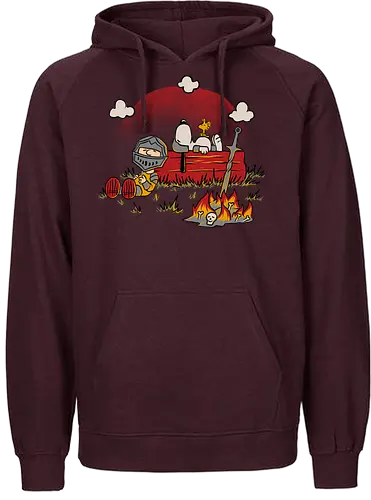 Dark Fantasy Comic Dog - dog, cartoon, knight, you died - Fairtrade Hoodie