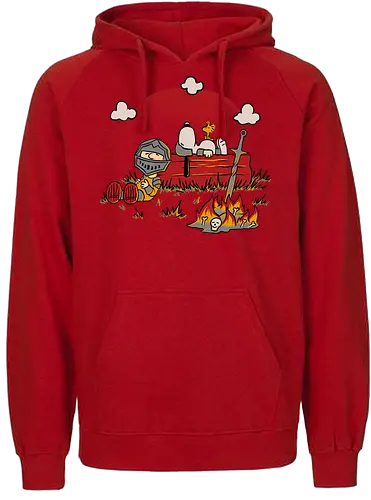 Dark Fantasy Comic Dog - dog, cartoon, knight, you died - Fairtrade Hoodie