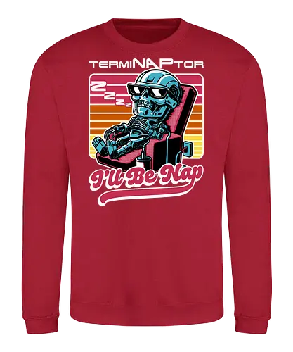 Cyborg Nap - robot, cyborg, exterminate, 80s, arnie - Sweatshirt