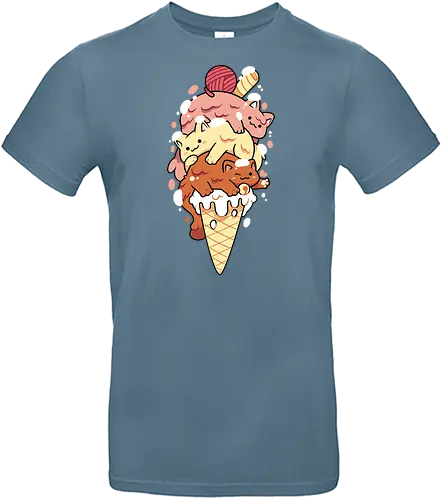 Ice Kitten - eis, ice, cone, summer, cat, Katze, icecream - Standard T-Shirt