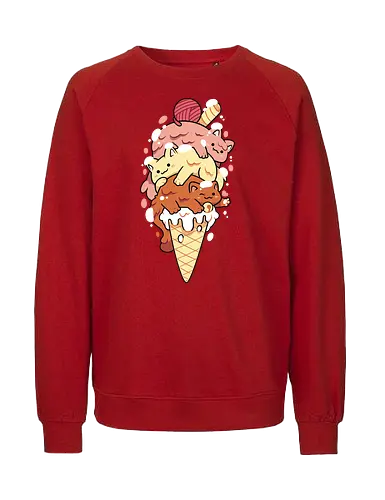 Ice Kitten - eis, ice, cone, summer, cat, Katze, icecream - Fairtrade Sweatshirt