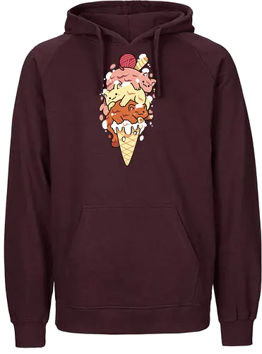 Ice Kitten - eis, ice, cone, summer, cat, Katze, icecream - Fairtrade Hoodie