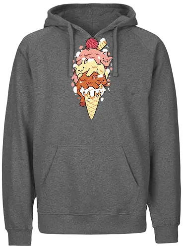 Ice Kitten - eis, ice, cone, summer, cat, Katze, icecream - Fairtrade Hoodie