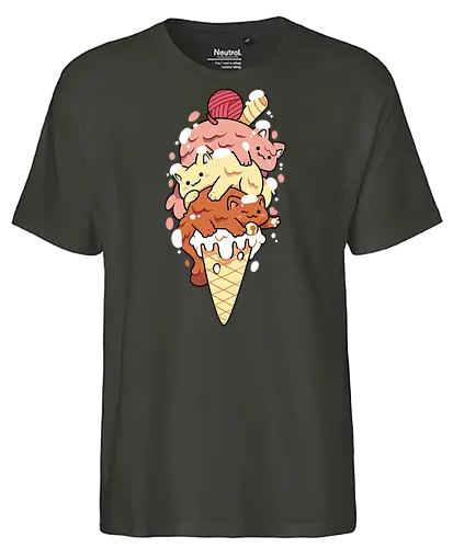 Ice Kitten - eis, ice, cone, summer, cat, Katze, icecream - Fairtrade T-Shirt