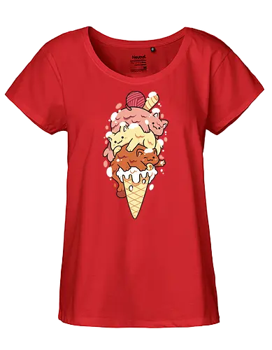 Ice Kitten - eis, ice, cone, summer, cat, Katze, icecream - Fairtrade Girl Shirt