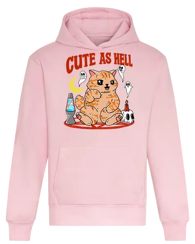 Cute as Hell - cat, katze, cute, süß, pentagram - Heavyweight Hoodie