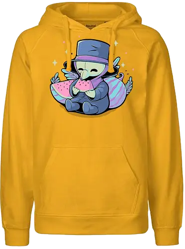 Cute Plague Doctor with Watermelon - plague, plague doctor, wassermelone, pestdoktor, summer, sommer - Fairtrade Hoodie