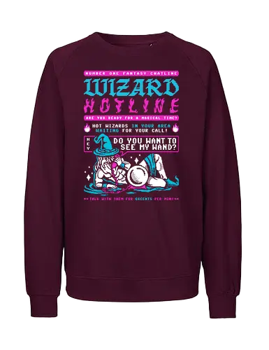 Wizard Hotline - wizard, teletext, videotext, hotline, fantasy, magic - Fairtrade Sweatshirt