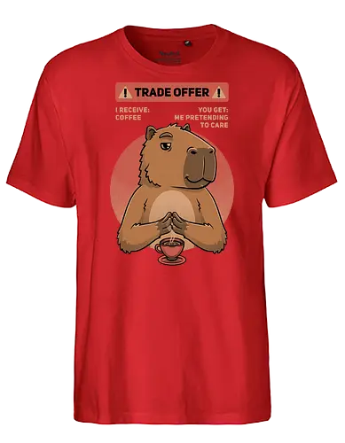 Capybara Trade Offer - trade, meme, capybara, coffee, kaffee - Fairtrade T-Shirt