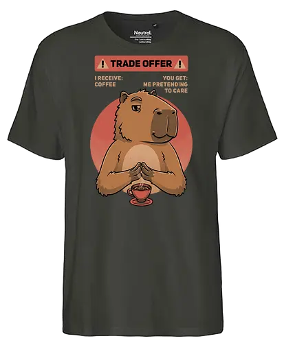 Capybara Trade Offer - trade, meme, capybara, coffee, kaffee - Fairtrade T-Shirt