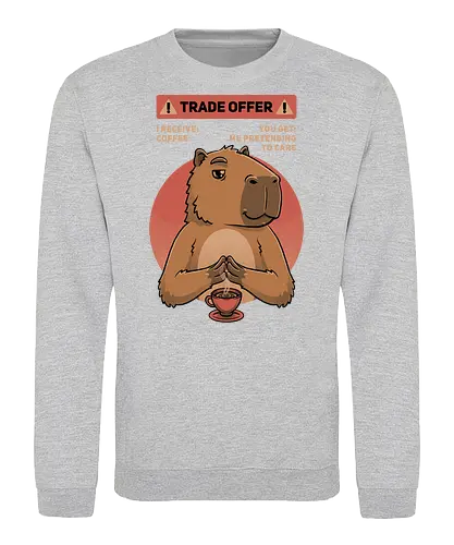 Capybara Trade Offer - trade, meme, capybara, coffee, kaffee - Sweatshirt
