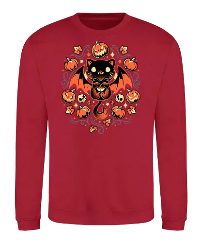 Midnight Pumpkin Cat - halloween, jack-o-lantern, cat, katze, pumpkin - Sweatshirt