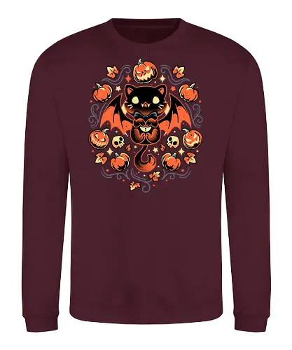 Midnight Pumpkin Cat - halloween, jack-o-lantern, cat, katze, pumpkin - Sweatshirt