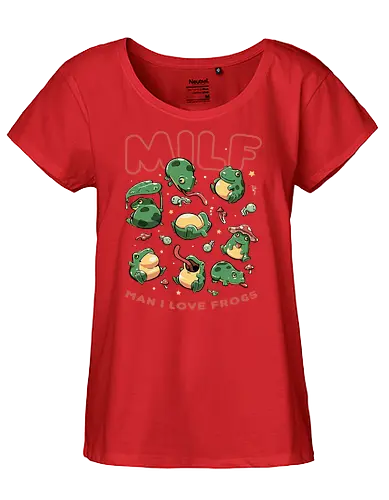 Man I Love Frogs - Frosch, Green, MILF, Funny - Fairtrade Girl Shirt