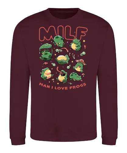 Man I Love Frogs - Frosch, Green, MILF, Funny - Sweatshirt
