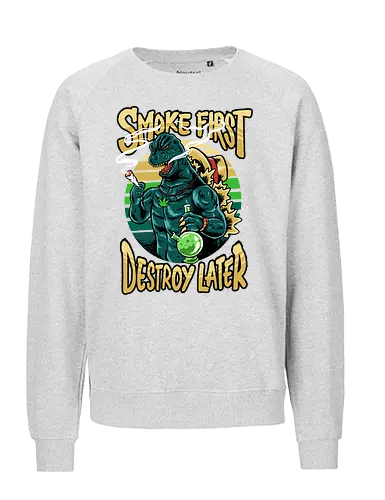 Weedzilla - kaiju, monster, dragon, weed - Fairtrade Sweatshirt