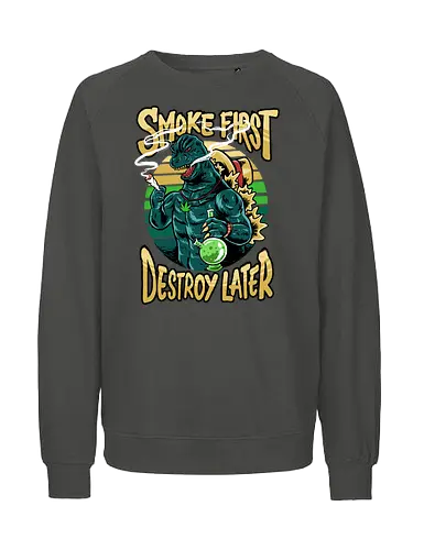 Weedzilla - kaiju, monster, dragon, weed - Fairtrade Sweatshirt