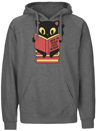 How to train your human - cat, katze, training, fun - Fairtrade Hoodie