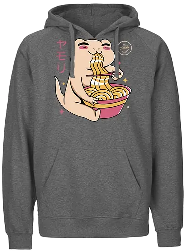 Kawaii Gecko Ramen - ramen, noodles, gecko, axolotl - Fairtrade Hoodie