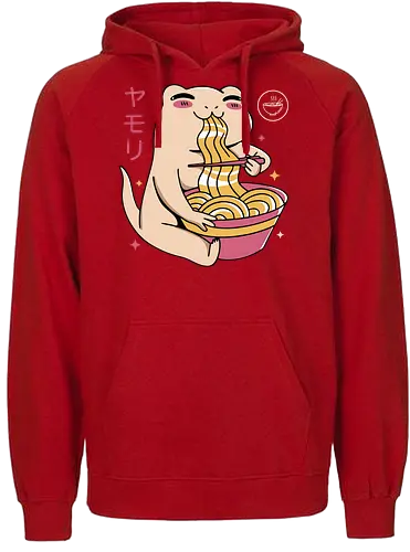 Kawaii Gecko Ramen - ramen, noodles, gecko, axolotl - Fairtrade Hoodie