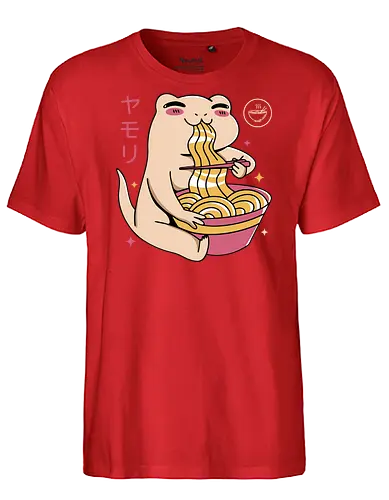 Kawaii Gecko Ramen - ramen, noodles, gecko, axolotl - Fairtrade T-Shirt