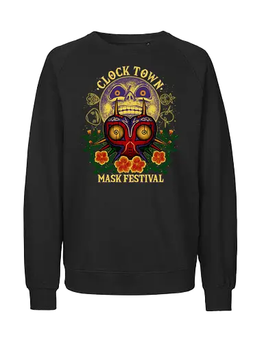 Clock Town Mask Festival - hero of time, mask, maske, moon, gaming - Fairtrade Sweatshirt