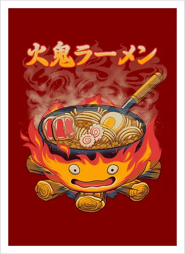 Fire Demon Ramen - fire, ramen, anime - Artprint