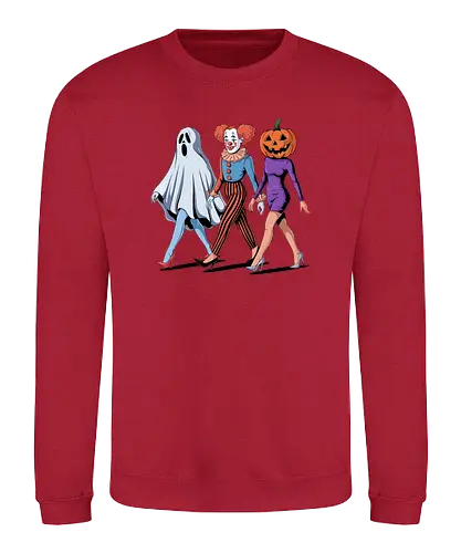 halloween party - halloween, costumes, pumpkin, party, woman, humor, trick or trt - Sweatshirt