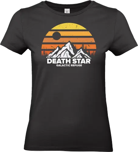 Galactic Refuge - Space Opera, moon, galactic, mountain, sun, empire - Standard T-Shirt (Women)