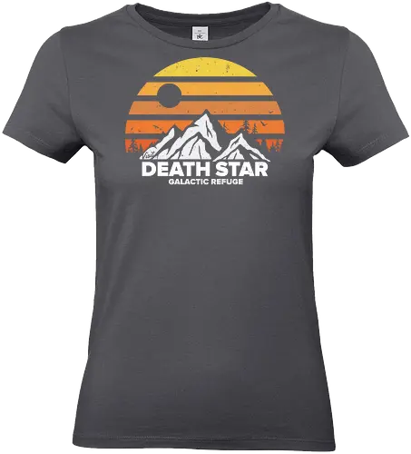Galactic Refuge - Space Opera, moon, galactic, mountain, sun, empire - Standard T-Shirt (Women)