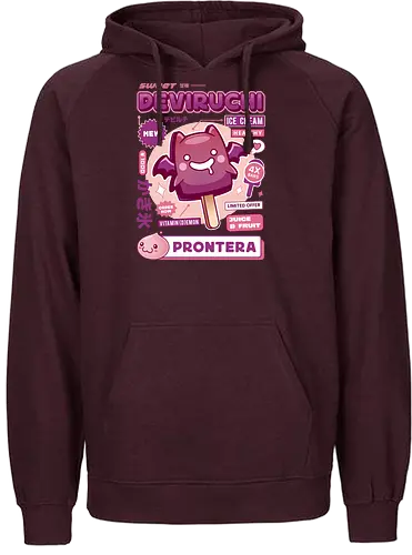 Deviruchi Ice Cream - ragnarok online, slime, mmorpg, jrpg, poring, angeling, deviling, deviruchi, ragnarok mobile, geffen dungeon, gaming, video game, gamer, ragnarok eternal love, ragnarok origin - Fairtrade Hoodie
