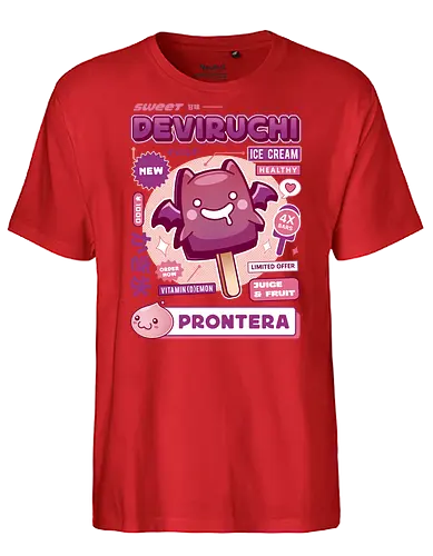 Deviruchi Ice Cream - ragnarok online, slime, mmorpg, jrpg, poring, angeling, deviling, deviruchi, ragnarok mobile, geffen dungeon, gaming, video game, gamer, ragnarok eternal love, ragnarok origin - Fairtrade T-Shirt