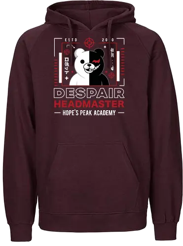 Despair Headmaster Aesthetic - anime, manga, monokuma, despair, video game, gamer, gaming, killing harmony, junko enoshima, makoto naegi, br, monobr, hopes pk academy, dangan - Fairtrade Hoodie