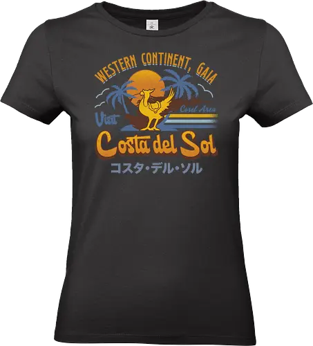 Costa Del Sol Vintage - Cloud, Final, Cactus, cactilio, Kupo, gaming, gamer, video game, Kweh, tonberry, Final xiv, Final 14, Final 7, Final vii, Final 7 rebirth - Standard T-Shirt (Women)