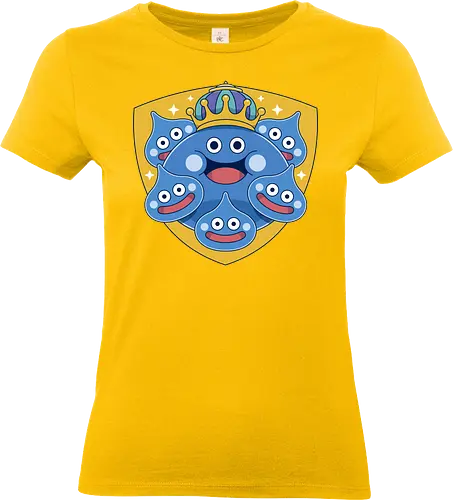King Slime Shield - Quest, slime, king slime, monsters, golem, game, gaming, gamer, video games, rpg, jrpg, echoes of an elusive age, kawaii, Quest xi, erdr - Standard T-Shirt (Women)